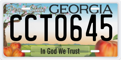 GA license plate CCT0645