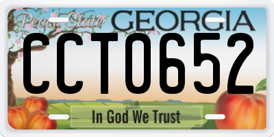 GA license plate CCT0652