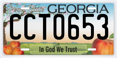 GA license plate CCT0653