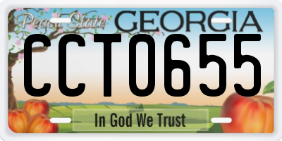 GA license plate CCT0655