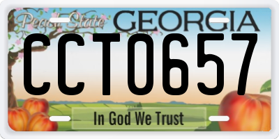 GA license plate CCT0657