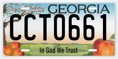 GA license plate CCT0661