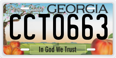 GA license plate CCT0663