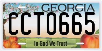 GA license plate CCT0665