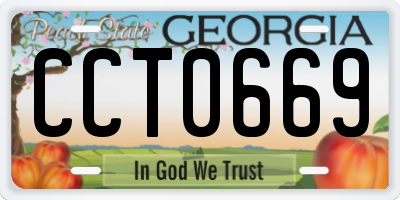 GA license plate CCT0669