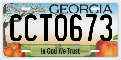 GA license plate CCT0673