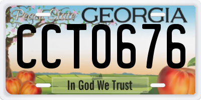 GA license plate CCT0676