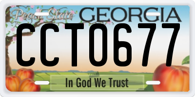 GA license plate CCT0677
