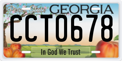 GA license plate CCT0678