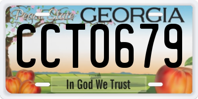 GA license plate CCT0679