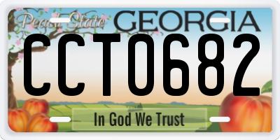 GA license plate CCT0682