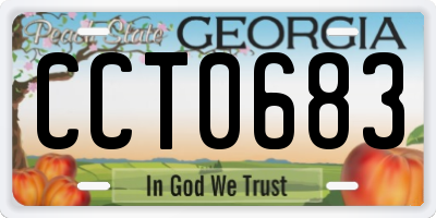 GA license plate CCT0683