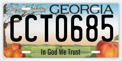 GA license plate CCT0685