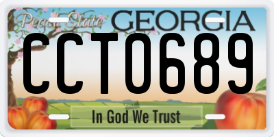 GA license plate CCT0689