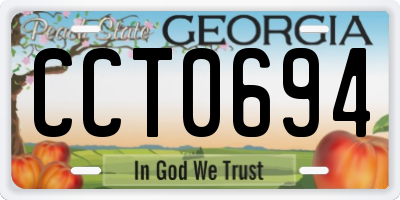 GA license plate CCT0694