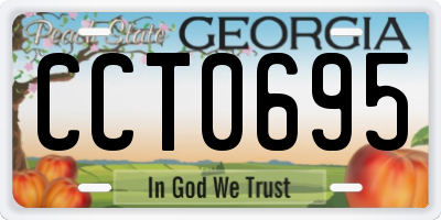 GA license plate CCT0695