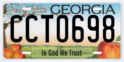 GA license plate CCT0698