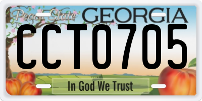 GA license plate CCT0705