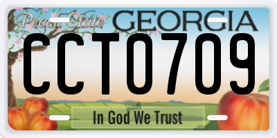 GA license plate CCT0709