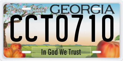 GA license plate CCT0710