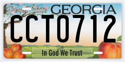 GA license plate CCT0712