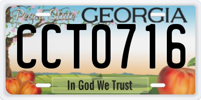 GA license plate CCT0716