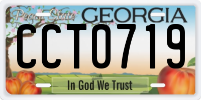 GA license plate CCT0719