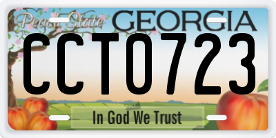 GA license plate CCT0723