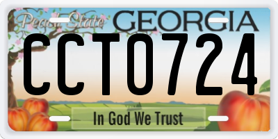GA license plate CCT0724