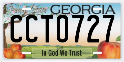 GA license plate CCT0727