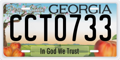 GA license plate CCT0733