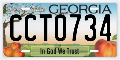 GA license plate CCT0734