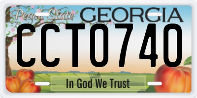 GA license plate CCT0740