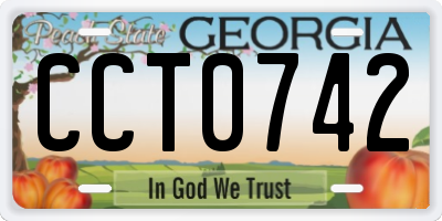 GA license plate CCT0742