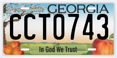 GA license plate CCT0743