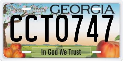 GA license plate CCT0747