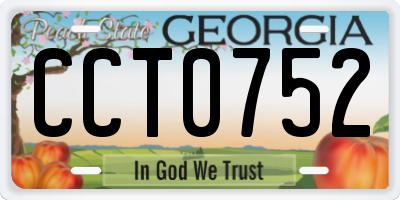 GA license plate CCT0752