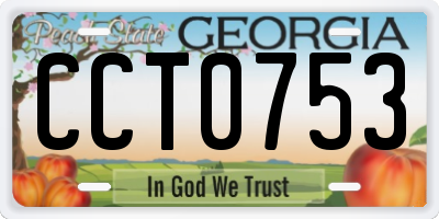 GA license plate CCT0753