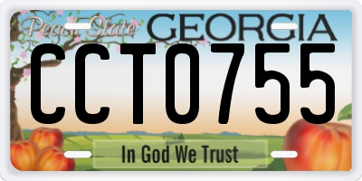 GA license plate CCT0755