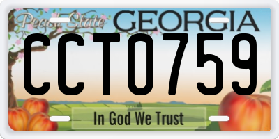 GA license plate CCT0759