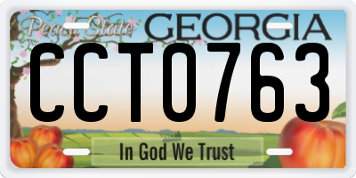 GA license plate CCT0763
