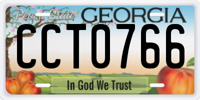 GA license plate CCT0766