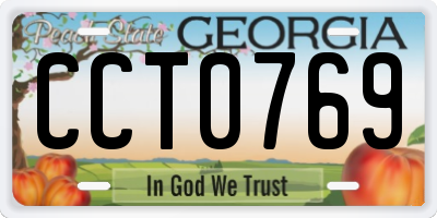 GA license plate CCT0769
