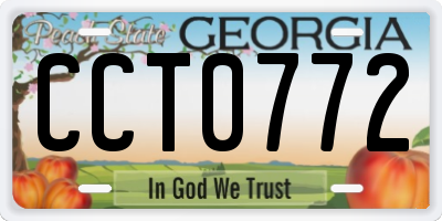 GA license plate CCT0772