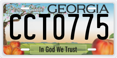 GA license plate CCT0775