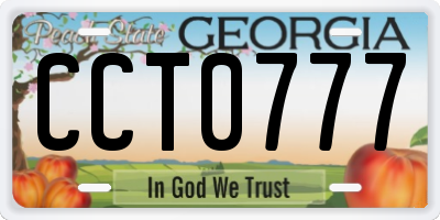 GA license plate CCT0777