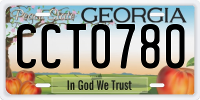 GA license plate CCT0780