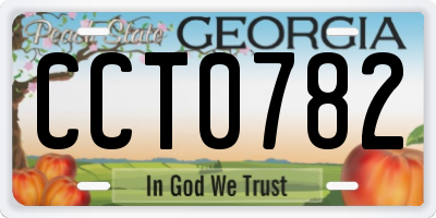 GA license plate CCT0782