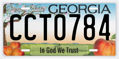 GA license plate CCT0784