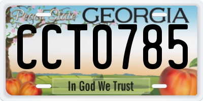 GA license plate CCT0785